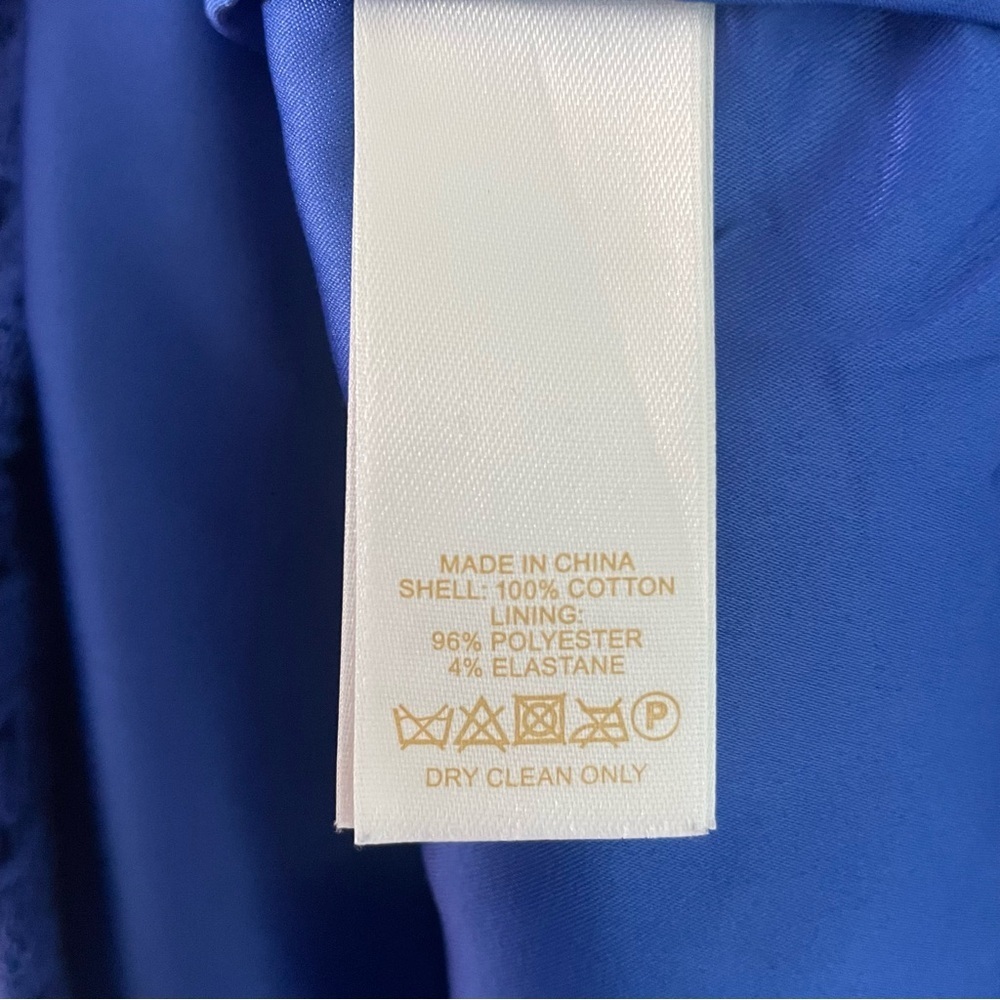 KATE SPADE NEW YORK Guipure Lace A-Line Mini Dress Cap-Sleeve Blue Women's 10 - Picture 11 of 13